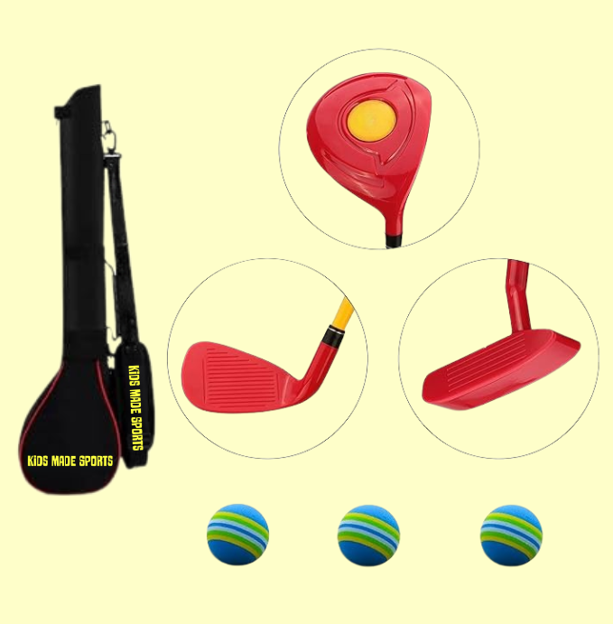Aussie Designed Kids Golf Club Set - Red - Free Shipping
